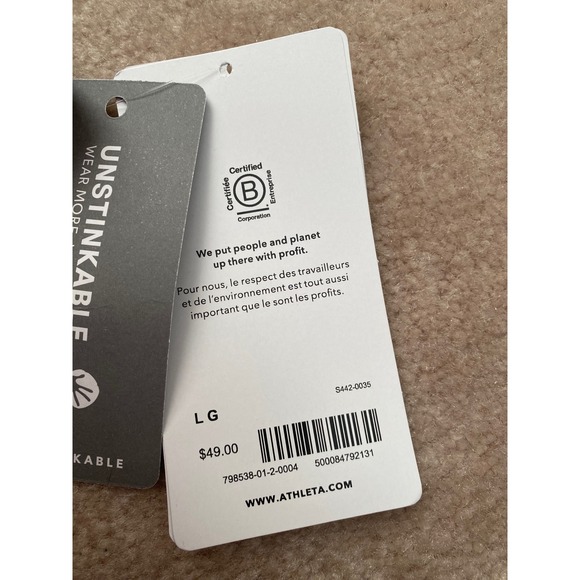 Athleta Renew Racerback Tank Orange High Neck Ribbed Activewear Top L NEW Sporty - Picture 4 of 9